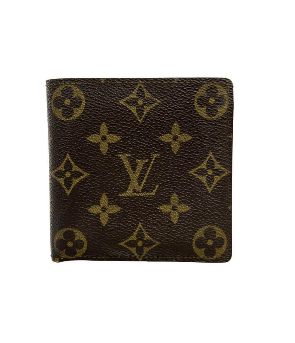 Louis Vuitton Bifold Wallet Monogram Portefeuille Canvas Leather Black Brown